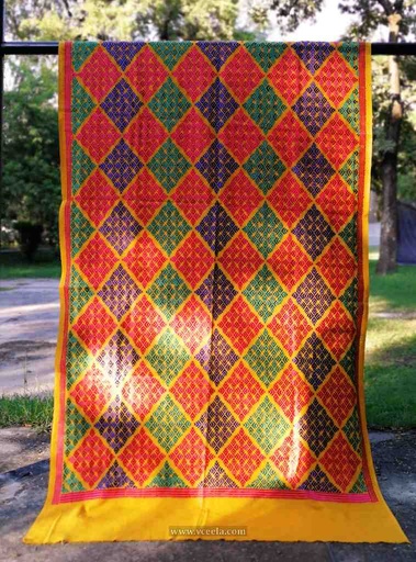 [PK3037-CW-SCF-016895] Embroidered Phulkari Shawl