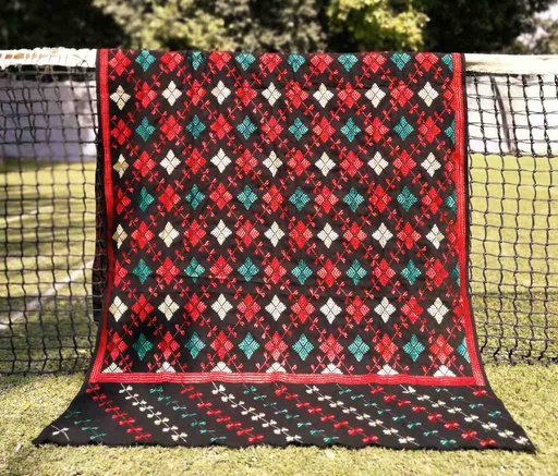 [PK3037-CW-SCF-017150] Embroidered Phulkari Shawl            