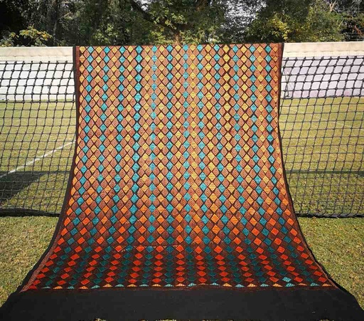 [PK3037-CW-SCF-017162] Embroidered Phulkari Shawl               
