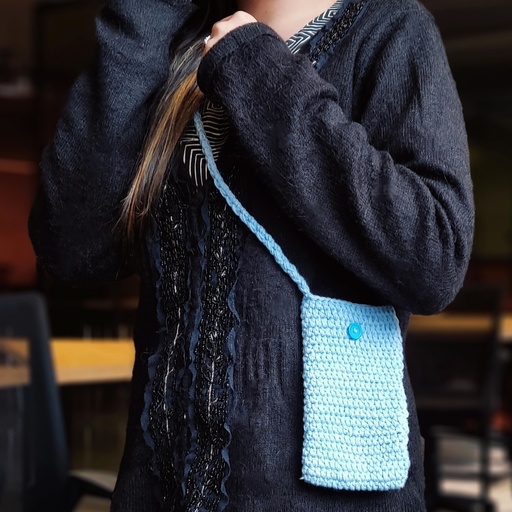 [PK6156-BG-SHO-017327] Crochet Mobile Pouch