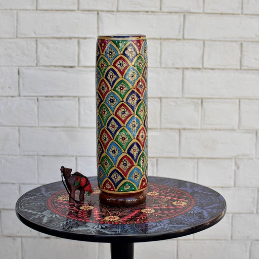 [PK1918-HM-LMP-19458] Hand Painted Camel Skin Lamp 11