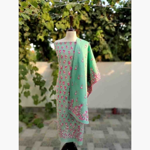 [PK6788-CW-UNS-019783] 2-Piece Unstitched kameez Dupatta