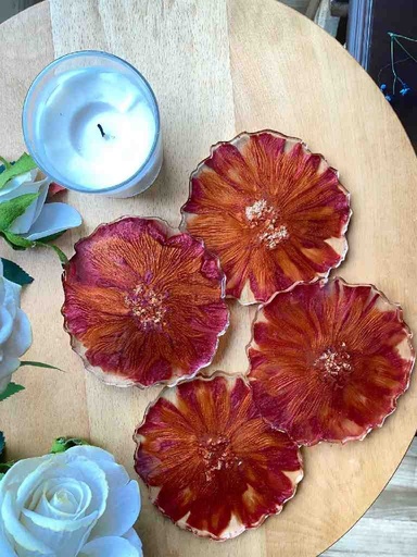 [PK5792-HM-KMA-022517] Resin Coasters (Set of 4)