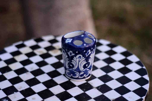 [PK4699-CF-BPO-024757] Blue Pottery Pen Holder / Brush Holder