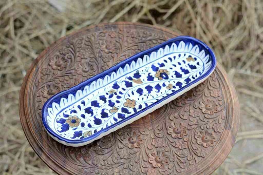 [PK0363-HM-TRY-025996] Blue Pottery kabab Dish