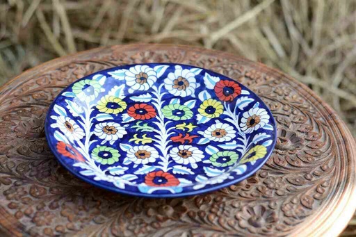 [PK0363-CF-BPO-026281] Blue Pottery Dinner Plate