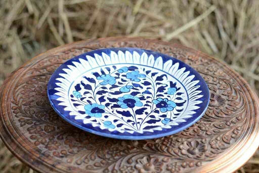 [PK0363-CF-BPO-026289] Blue Pottery Dinner Plate