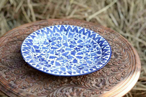 [PK0363-CF-BPO-026291] Blue Pottery Dinner Plate