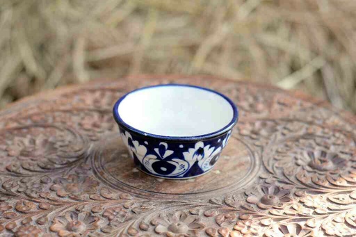 [PK0363-CF-BPO-026311] Blue Pottery Round Shaped Butter Cup