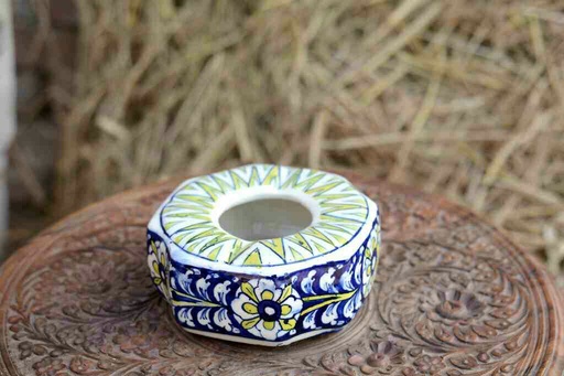 [PK0363-CF-BPO-026330] Blue Pottery Octa Shaped Ashtray