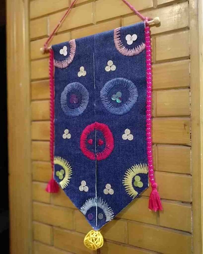 [PK4905-CF-ART-029156] Denim Beaded Hanging