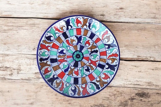[PK9650-HM-BKT-030046] Blue Pottery Full Plate