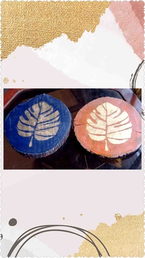 painted wood logs