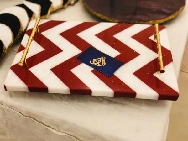 [VC-RAKH-MT-CHV-10102] Marble Tray – Chevron