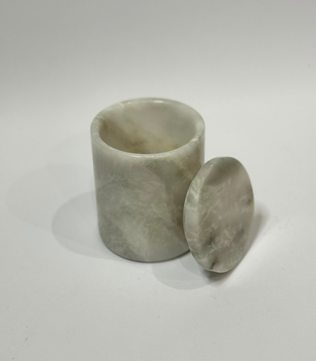[VC-NUQ-NQMCJWHT13] White Marble Jar With Lid
