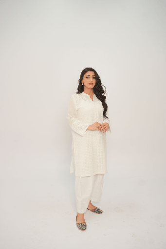 [3-K-26] White Serenity Kurta