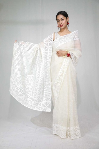[54.SR.25] Organza Applique Saree