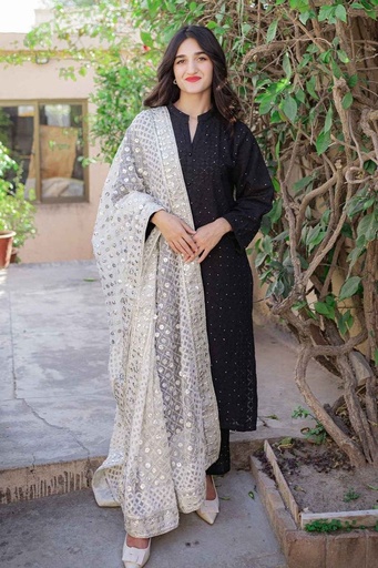 [19.D.25] Banarsi White Dupatta