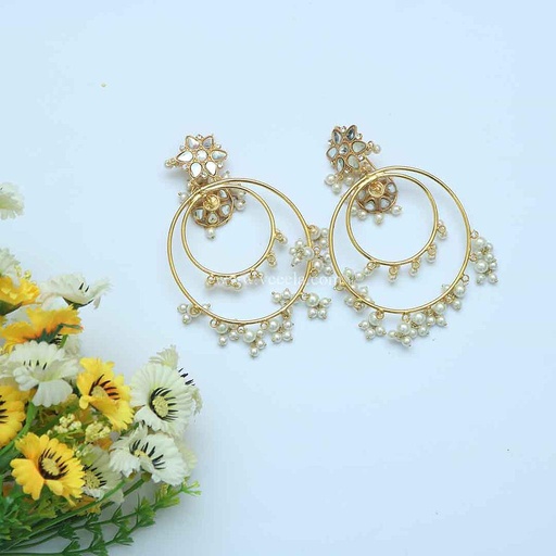 [PK2502-JW-EAR-008435] Kundan Arsi - Earrings / Tops - Kundan Jewellery