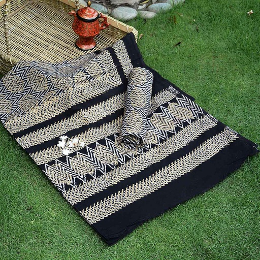 [PK0013-CF-AJK-009096] Gold work Ajrak - 2 piece suit  